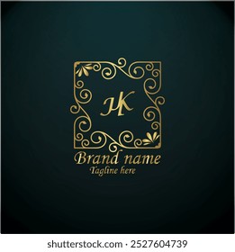 creative initial latter HK  logo design with modern business  vector template . creative isolated  HK monogram logo design with golden color