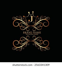 creative  initial  latter j logo design with modern business vector template.  creative isolated j monogram logo design with new latter logo golden color and black background . design of elements 