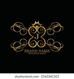 creative  initial  latter j logo design with modern business vector template.  creative isolated j monogram logo design with new latter logo golden color and black background . design of elements 