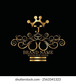 creative  initial  latter j logo design with modern business vector template.  creative isolated j monogram logo design with new latter logo golden color and black background . design of elements 