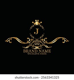 creative  initial  latter j logo design with modern business vector template.  creative isolated j monogram logo design with new latter logo golden color and black background . design of elements 