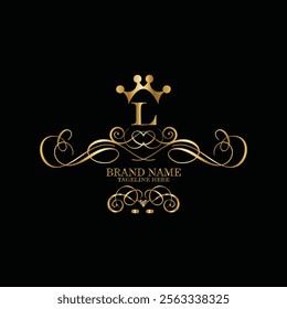 creative  initial  latter l logo design with modern business vector template.  creative isolated  monogram l logo design with new latter logo golden color and black background design of element labels