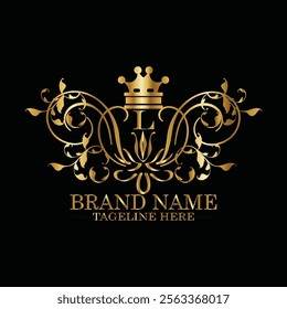 creative  initial  latter l logo design with modern business vector template.  creative isolated l monogram logo design with new latter logo golden color and black background . design of elements 