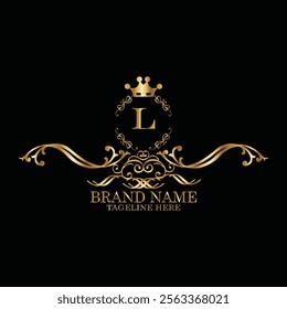 creative  initial  latter l logo design with modern business vector template.  creative isolated l monogram logo design with new latter logo golden color and black background . design of elements 