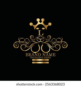 creative  initial  latter l logo design with modern business vector template.  creative isolated l monogram logo design with new latter logo golden color and black background . design of elements 