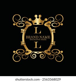 creative  initial  latter l logo design with modern business vector template.  creative isolated l monogram logo design with new latter logo golden color and black background . design of elements 