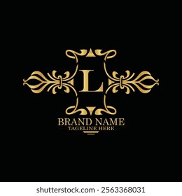 creative  initial  latter l logo design with modern business vector template.  creative isolated l monogram logo design with new latter logo golden color and black background . design of elements 