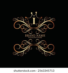 creative  initial  latter i logo design with modern business vector template.  creative isolated i monogram logo design with new latter logo golden color and black background . design of elements 