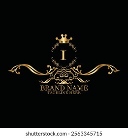 creative  initial  latter i logo design with modern business vector template.  creative isolated i monogram logo design with new latter logo golden color and black background . design of elements 