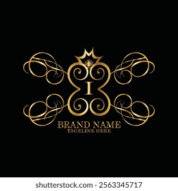 creative  initial  latter i logo design with modern business vector template.  creative isolated i monogram logo design with new latter logo golden color and black background . design of elements 