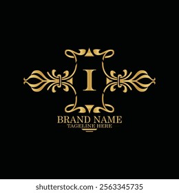 creative  initial  latter i logo design with modern business vector template.  creative isolated i monogram logo design with new latter logo golden color and black background . design of elements 