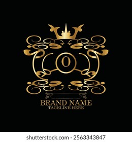 creative  initial  latter o logo design with modern business vector template.  creative isolated o monogram logo design with new latter logo golden color and black background . design of elements 