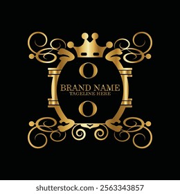 creative  initial  latter o logo design with modern business vector template.  creative isolated o monogram logo design with new latter logo golden color and black background . design of elements 