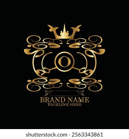 creative  initial  latter o logo design with modern business vector template.  creative isolated o monogram logo design with new latter logo golden color and black background . design of elements 