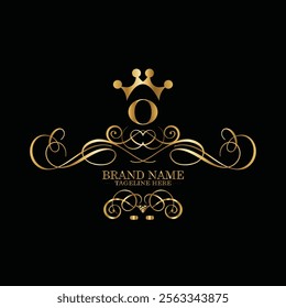 creative  initial  latter o logo design with modern business vector template.  creative isolated o monogram logo design with new latter logo golden color and black background . design of elements 