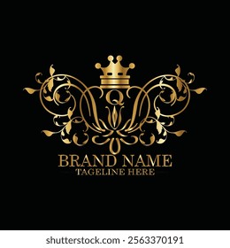 creative  initial  latter q logo design with modern business vector template.  creative isolated q monogram logo design with new latter logo golden color and black background . design of elements 