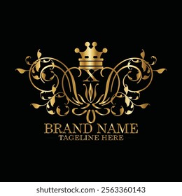 creative  initial  latter x logo design with modern business vector template.  creative isolated x monogram logo design with new latter logo golden color and black background . design of elements 