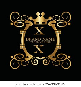 creative  initial  latter x logo design with modern business vector template.  creative isolated x monogram logo design with new latter logo golden color and black background . design of elements 