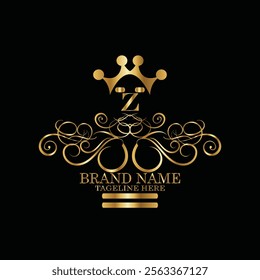 creative  initial  latter z logo design with modern business vector template.  creative isolated z monogram logo design with new latter logo golden color and black background . design of elements 