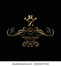 creative  initial  latter z logo design with modern business vector template.  creative isolated z monogram logo design with new latter logo golden color and black background . design of elements 