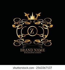 creative  initial  latter z logo design with modern business vector template.  creative isolated z monogram logo design with new latter logo golden color and black background . design of elements 