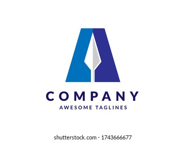 creative initial letter A arrow Up arrow finance logo