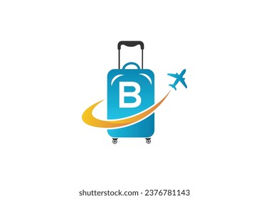 Creative Initial Letter B Air Travel Logo Design Template.
