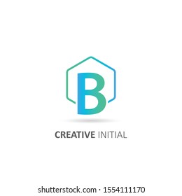 Creative initial letter b logo symbol template element concept