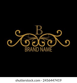 Creative Initial letter b logo design with modern business vector template. Creative isolated b monogram logo design with new latter logo golden color
