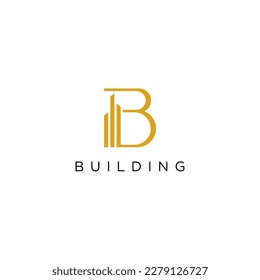 creative initial letter b with real estate symbol. building logo design collection. minimalist monogram and line art style.