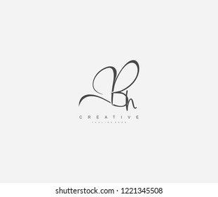 Creative Initial Letter Bh Logo Manual Elegant Minimalist Signature Logo
