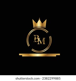 Creative Initial letter Bm logo design with modern business vector template. Creative isolated Bm monogram logo design