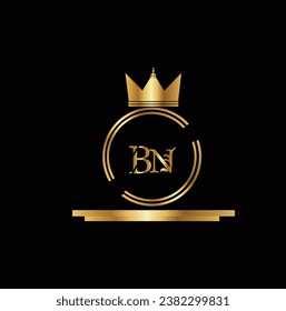  Creative Initial letter BN logo design with modern business vector template. Creative isolated BN monogram logo design