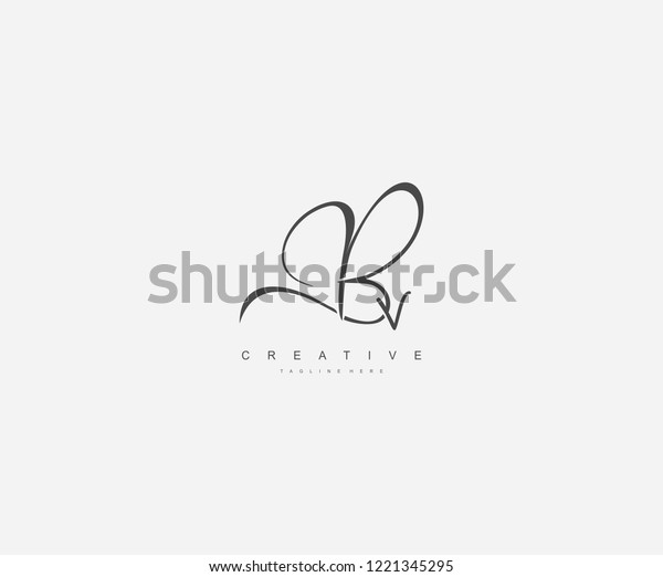 Creative Initial Letter Bv Logo Manual Stock Vector Royalty Free 1221345295