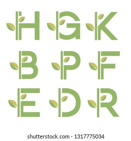 creative initial letter combination with  green leaf logo vector element