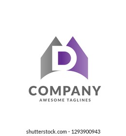 creative initial letter d colorful logo design concept 