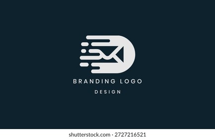 Diseño creativo del logotipo de la entrega de la letra D y diseño del logotipo del correo D.