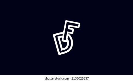Creative initial letter D F f d monogram logo design, Alphabet letter d and letter f outline icon.