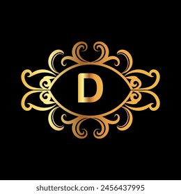 Creative Initial letter d logo design with modern business vector template. Creative isolated d monogram logo design with new latter logo golden color
