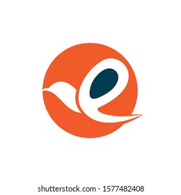 Creative initial letter E with eagle bird logo template vector illustration.	