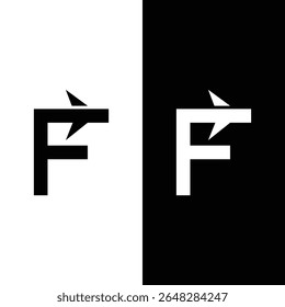 Letra inicial criativa F Air Travel modelo de design de logotipo.