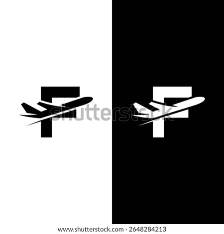 Creative Initial Letter F Air Travel Logo Design Template.
