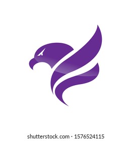 Creative initial letter F with eagle bird logo template vector illustration.	
