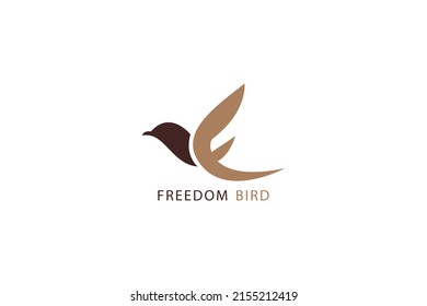 Creative initial letter F with eagle bird logo template vector illustration.