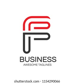 creative initial letter f linear logo concept vector 