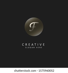 Creative initial letter f logo with bubble element, design vector logo bubble concept template