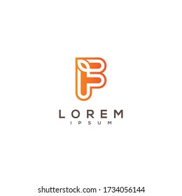 Letra inicial creativa elementos de plantilla de diseño de iconos del logotipo F