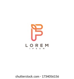 Creative initial letter F logo icon design template elements