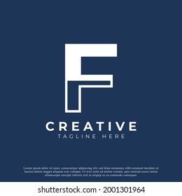 Diseño creativo del logotipo de la letra inicial F. Estilo de línea circular de forma blanca. Usable para logotipos de empresas y marcas. Elemento de plantilla Ideas de diseño de logotipo de vectores planos.