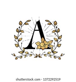 Creative initial letter A  flower feminine logo vector template logo design